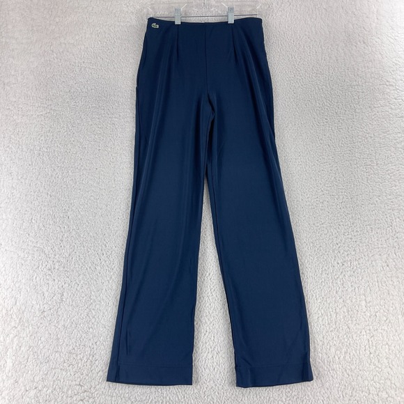 Lacoste Pants - Lacoste Blue Straight Leg Pants Womens Mid-Rise Made in France Zip Up Size 6